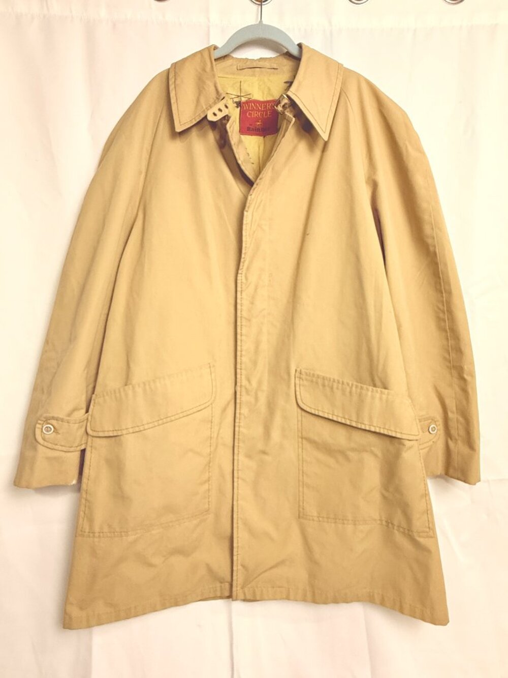 Winners Circle By Rainfair Tan Buttoned Lined Lightweight Trench Coat Size 44L
